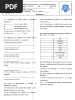 Atividade de Object Pronouns - 7º Ano | PDF