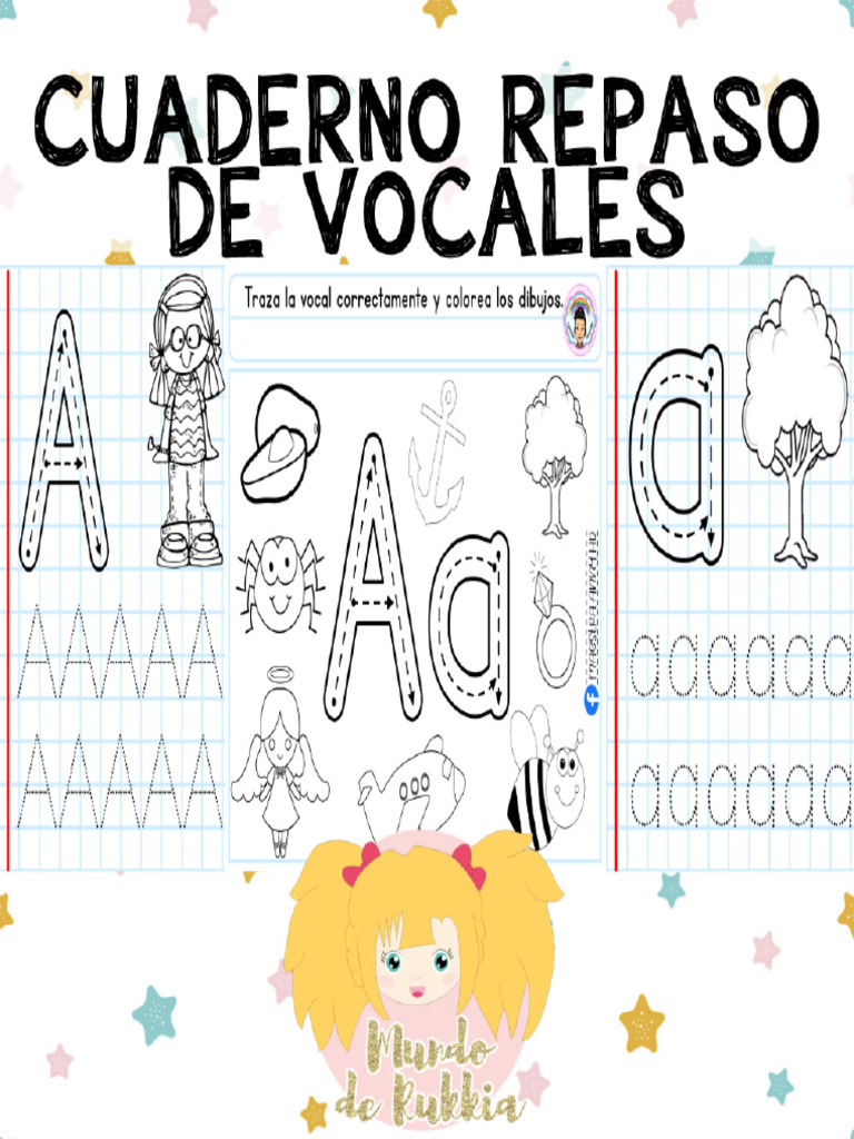 Cuaderno Repaso de Vocales Recopilado Por Mundo de Rukkia | PDF