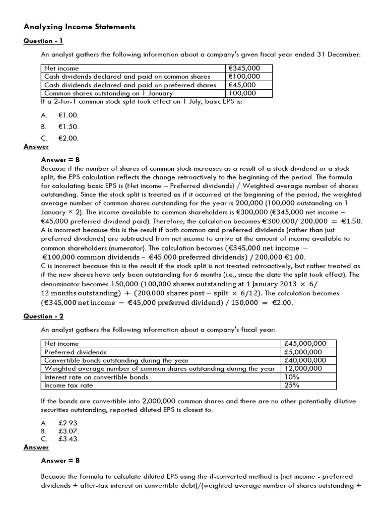 P-Analyzing Income Statements-3, P-Analyzing Statements of Cash Flows I ...