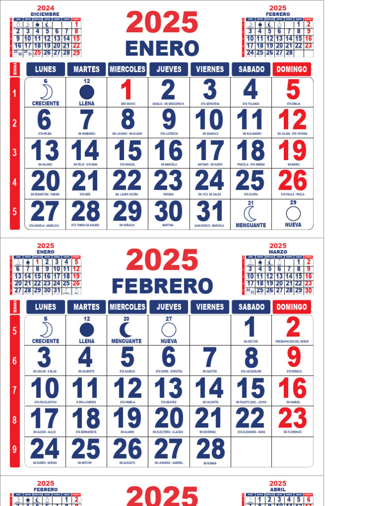 Calendario Católico 2025 en Chile | PDF | Observancias de marzo ...