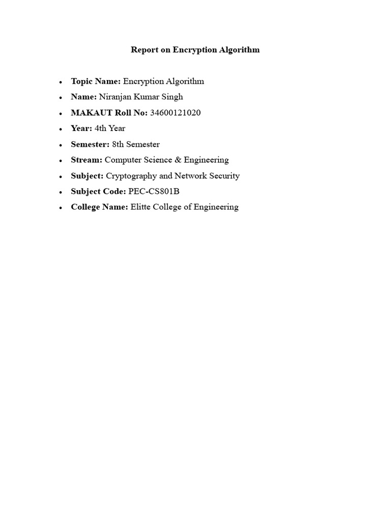 Overview of Encryption Algorithms | PDF | Encryption | Key (Cryptography)
