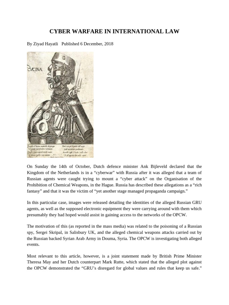 Cyber Warfare and International Law | PDF | Cyberwarfare | Security