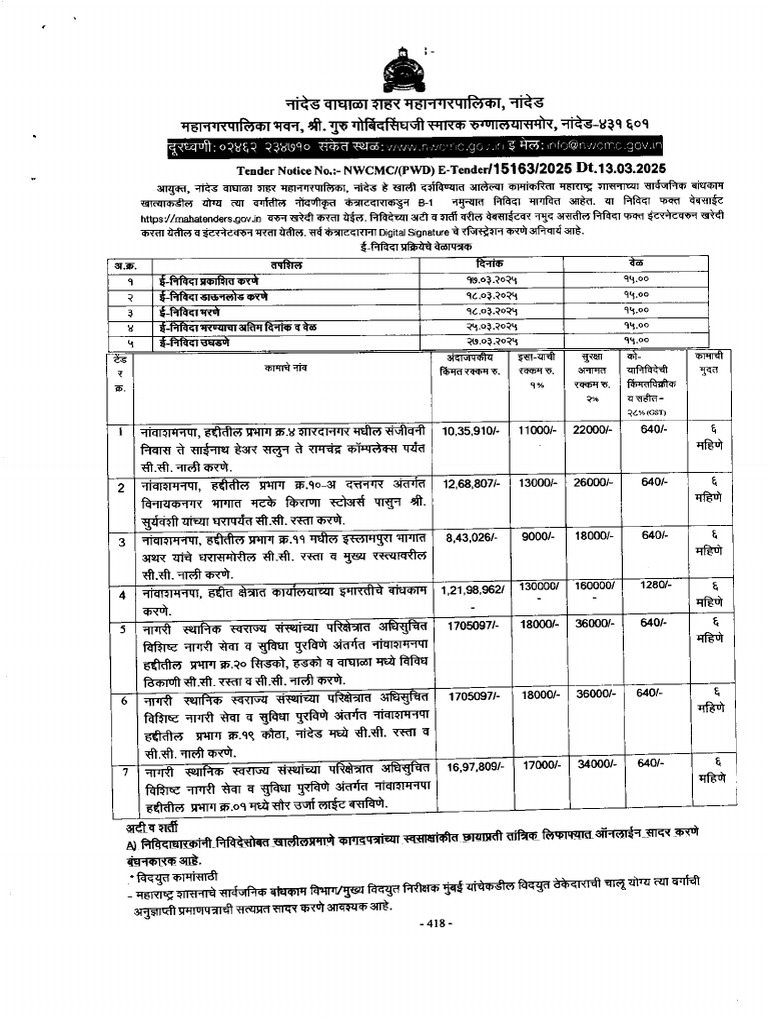 Tender Notice for E-Tendering 2025 | PDF