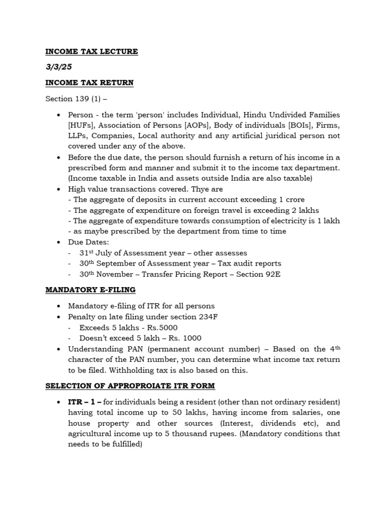 Income Tax Return Filing Guide 2025 | PDF | Taxes | Income Tax