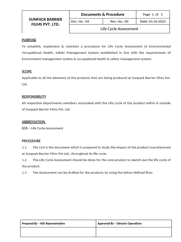 Life Cycle Assessment Procedure Guide | PDF | Life Cycle Assessment ...