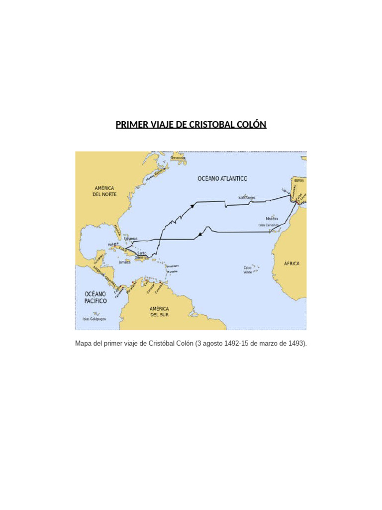Mapa del Primer Viaje de Colón | PDF