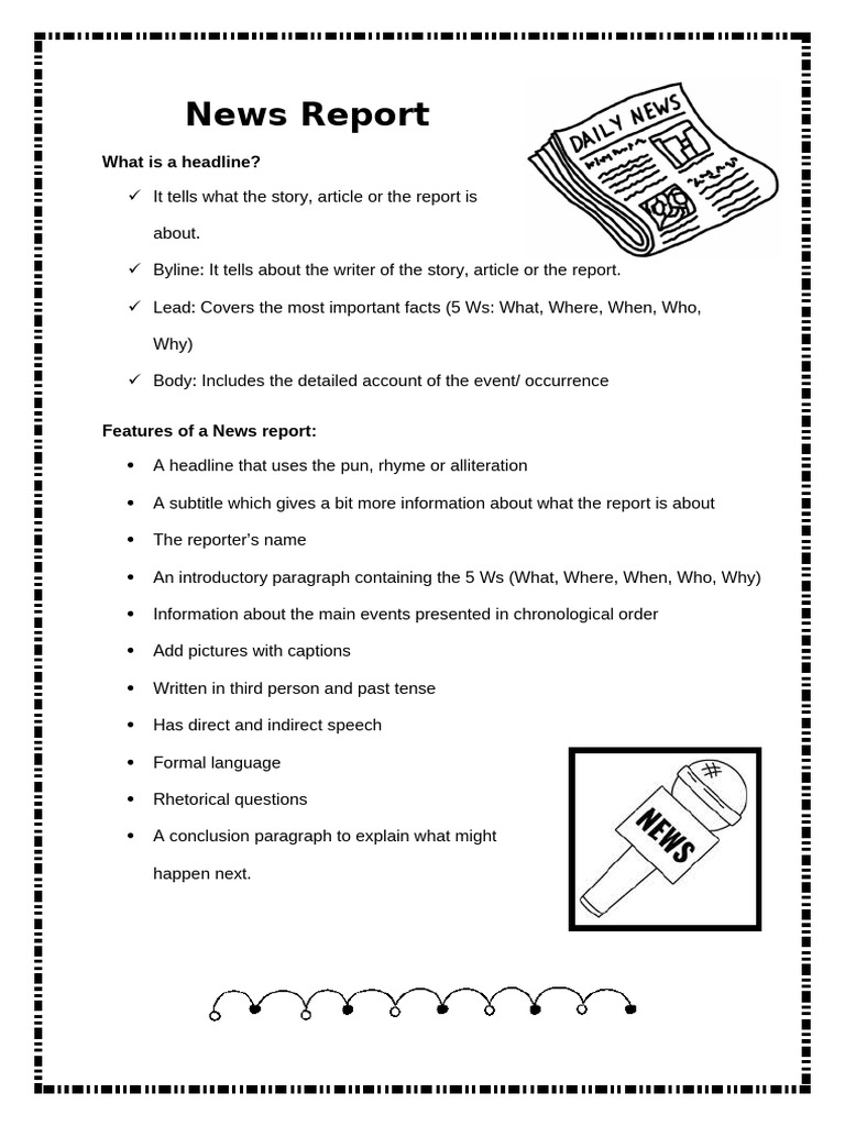 Understanding News Report Structure | PDF