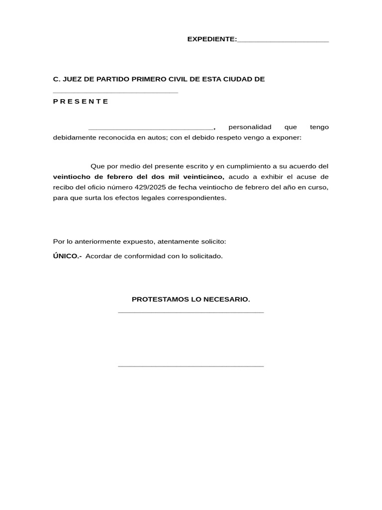 Solicitud de Acuse de Recibo Legal | PDF