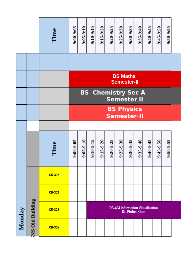 Weekly Class Schedule for Science Courses | PDF | Physical Sciences ...