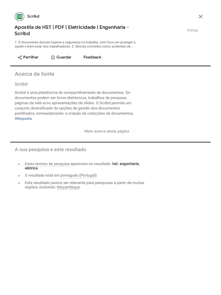 Munul de HST Na Engenharia Elétrica - PTF - Pesquisa Google | PDF | Scribd