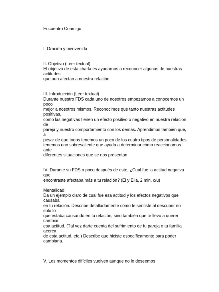 Encuentro Conmigo PDF Actitud (psicología) Sicología