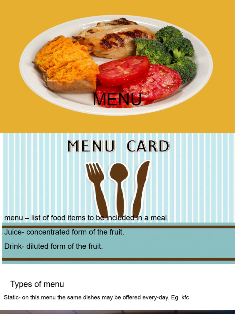 Types and Rules for Writing Menus | PDF