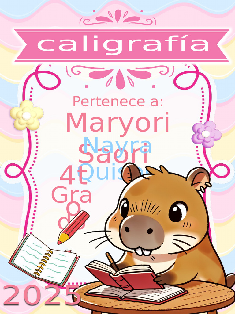 Capibara Caligrafia Caratula Girl | PDF