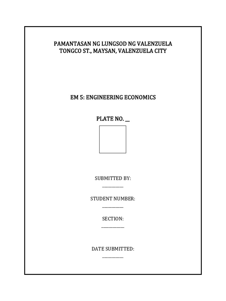 Engineering Economics Assignment Template | PDF