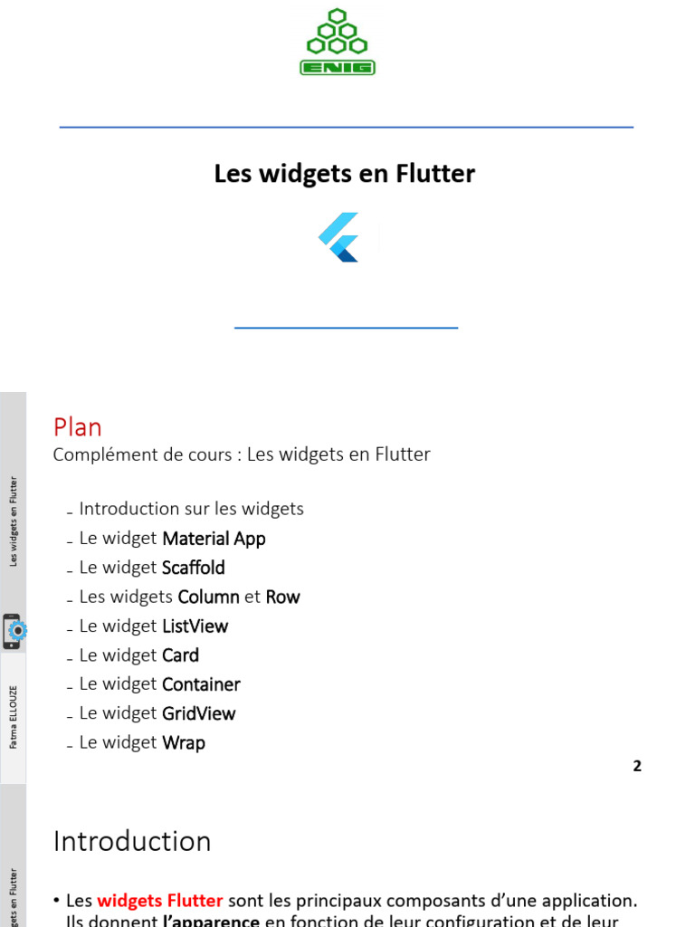 Introduction aux Widgets Flutter | PDF | Interface (Informatique ...