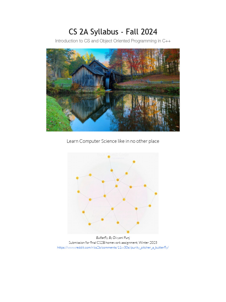 CS 2A Syllabus - Fall 2024 Overview | PDF | C++ | Computer Programming