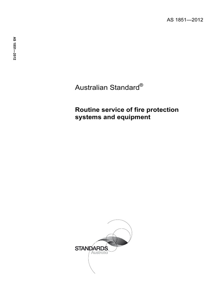 As 1851-2012 | PDF | Standards Australia | Firefighting