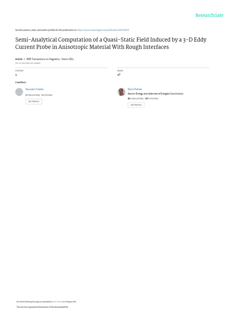 Eddy Current Probe in Anisotropic Materials | PDF | Eigenvalues And ...