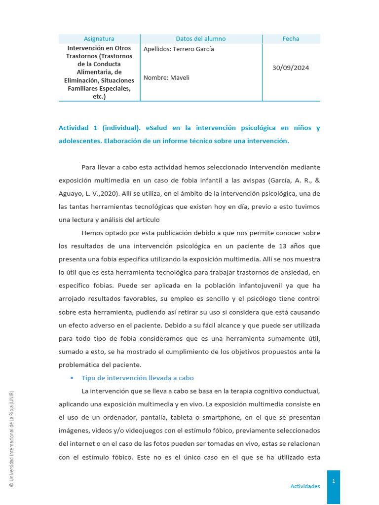 Intervención Multimedia en Fobias Infantiles | PDF | Fobia | Ansiedad