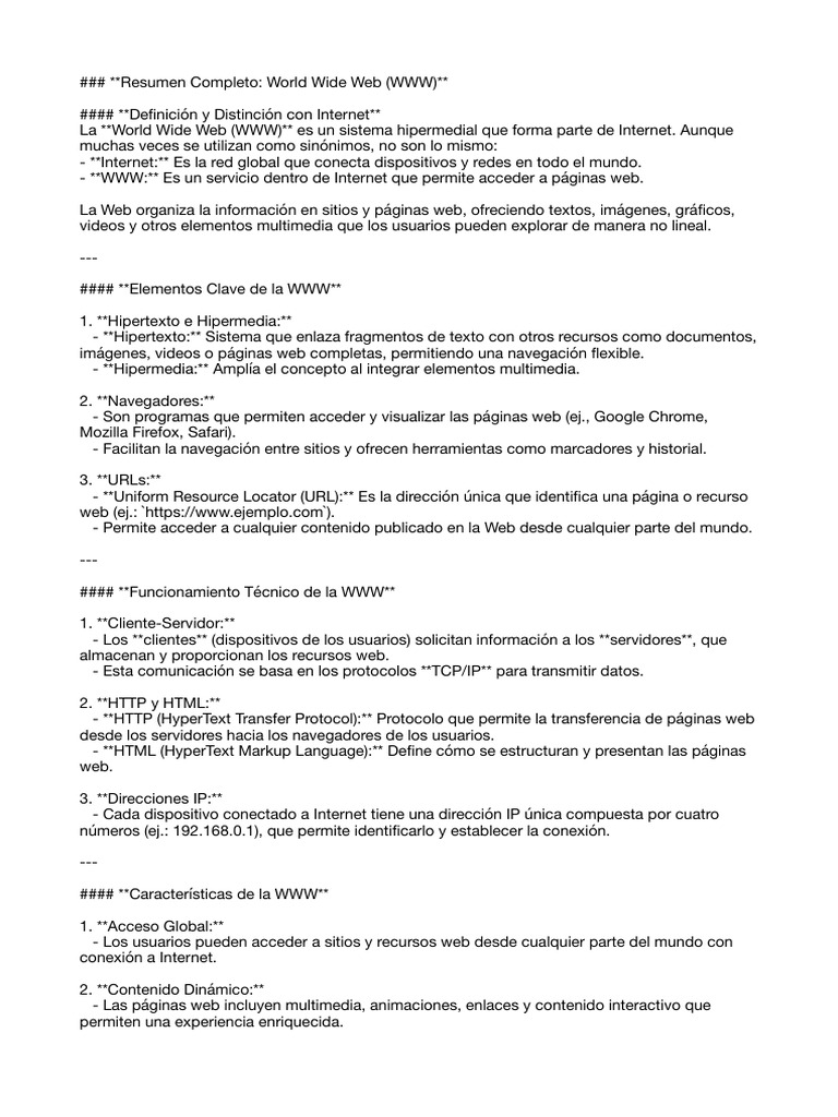World Wide Web | PDF | Red mundial | Internet y web