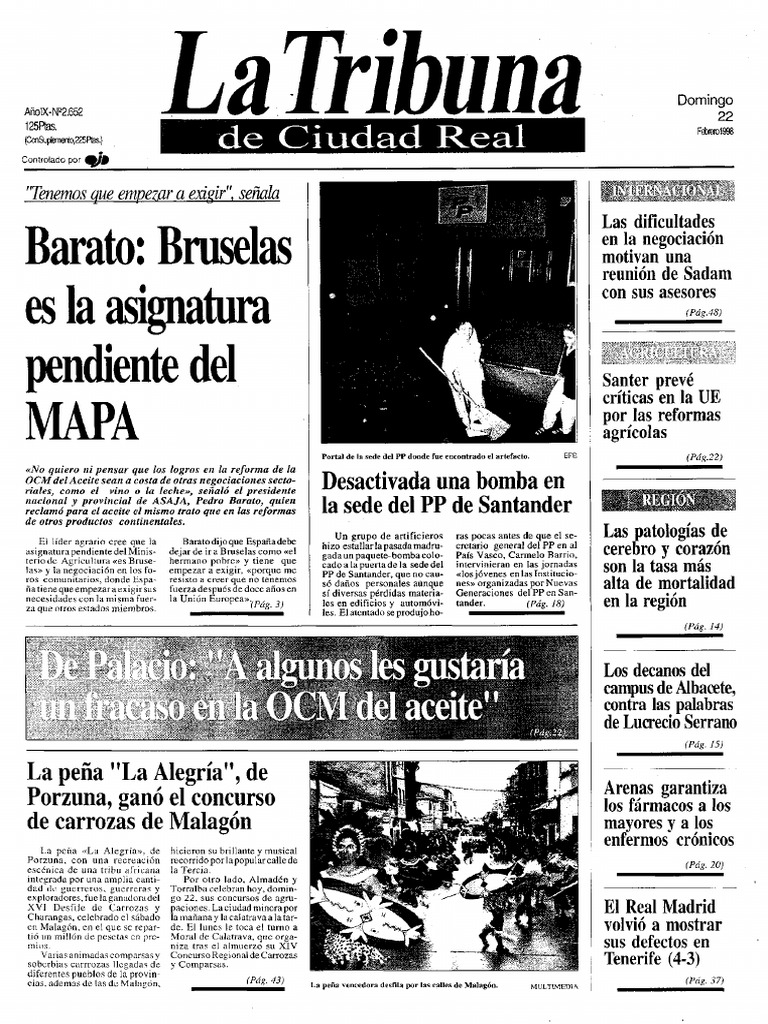 Tribuna de Ciudad Real La N.º 2.652 22 2 1998 1 | PDF