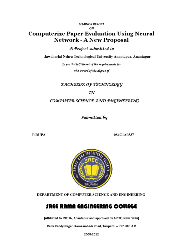 Computerize Paper Evaluation Using Neural Network - A New Proposal | PDF