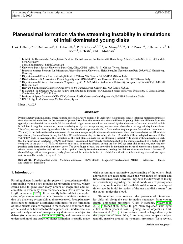 Planetesimal Formation in Young Disks | PDF | Astronomy | Astrophysics
