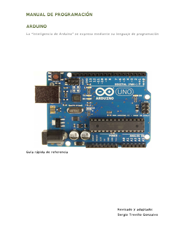 Manual de Programación Arduino | PDF | Arduino | Programa de computadora