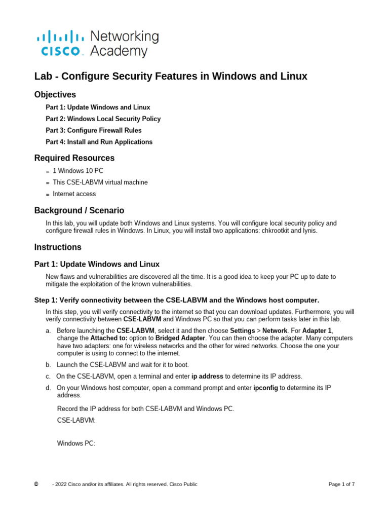Configuring Security in Windows & Linux | PDF | Password | Microsoft ...