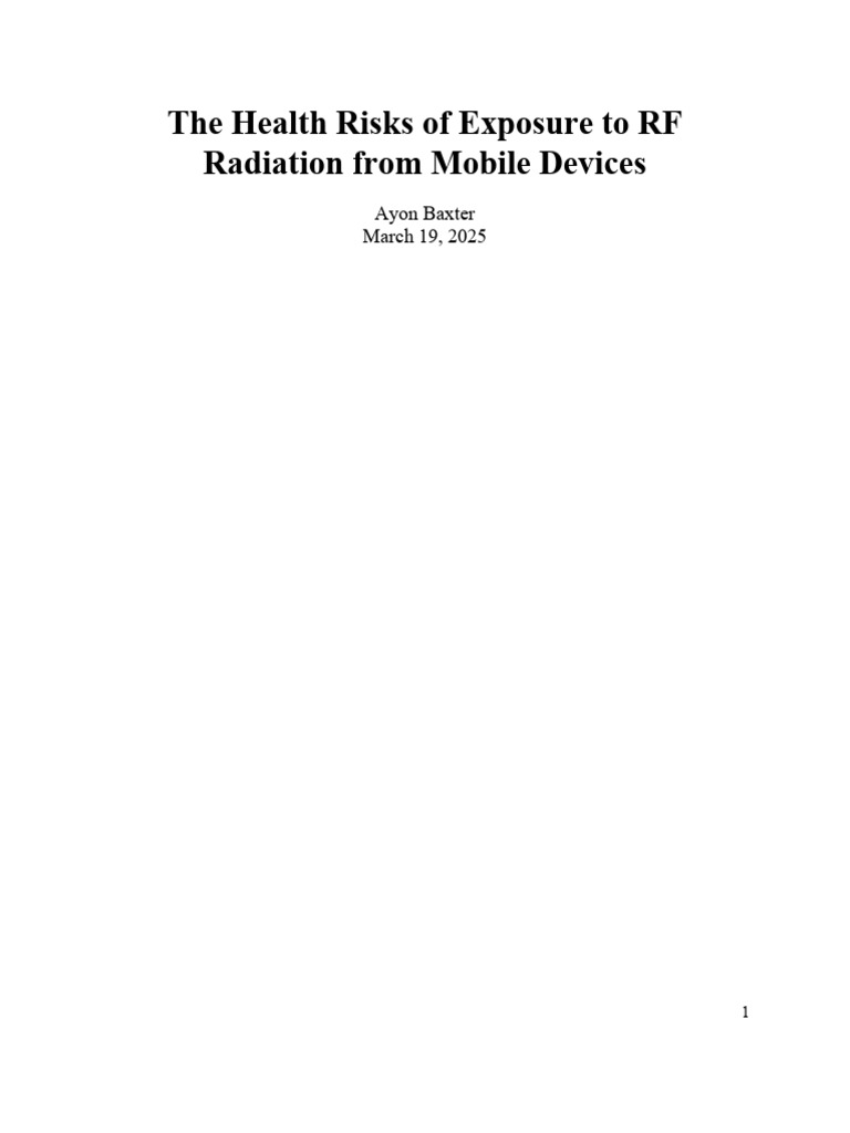The Health Risks of Exposure To RF Radiation From Mobile Devices | PDF ...