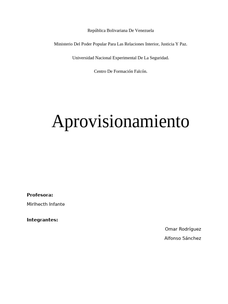 Importancia del Aprovisionamiento Eficiente | PDF | Obtención | Calidad ...