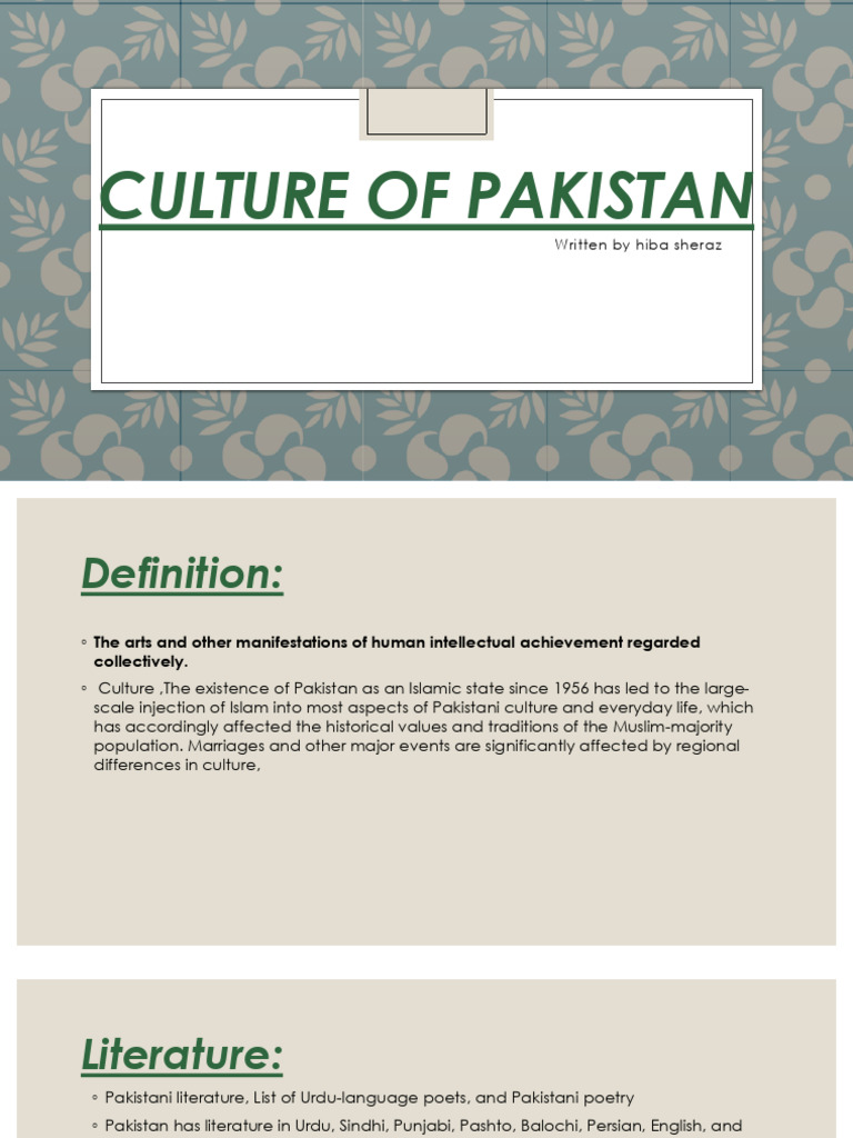 Culture of Pakistan | PDF | Pakistan | Urdu