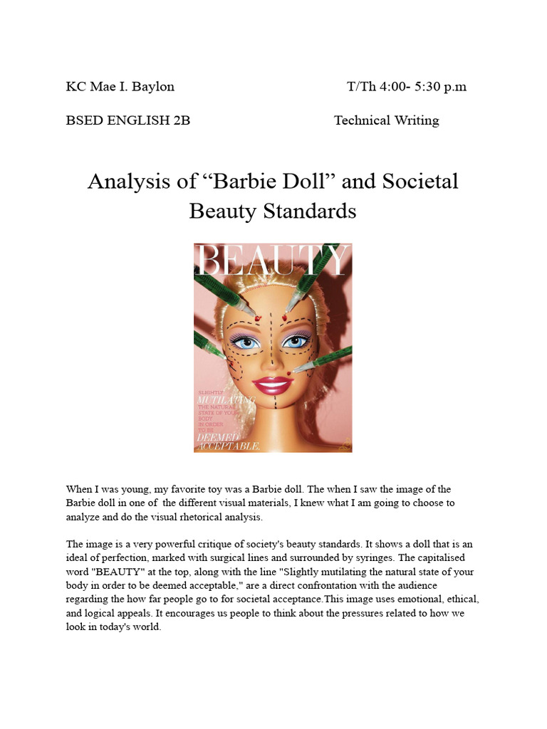 Analysis of Barbie Doll | PDF | Beauty | Physical Attractiveness
