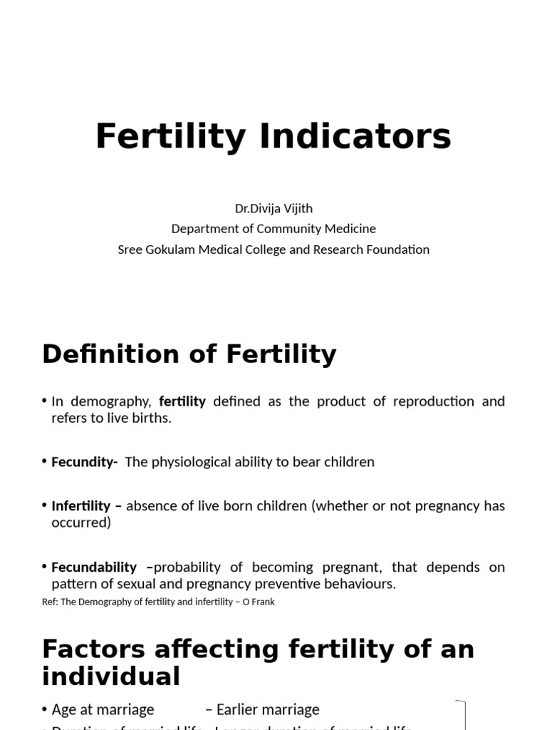 Key Fertility Indicators Explained | PDF | Fertility | Total Fertility Rate