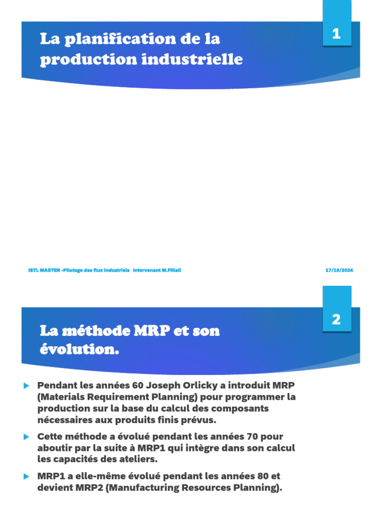Évolution de la méthode MRP en production | PDF | Économie d'entreprise ...