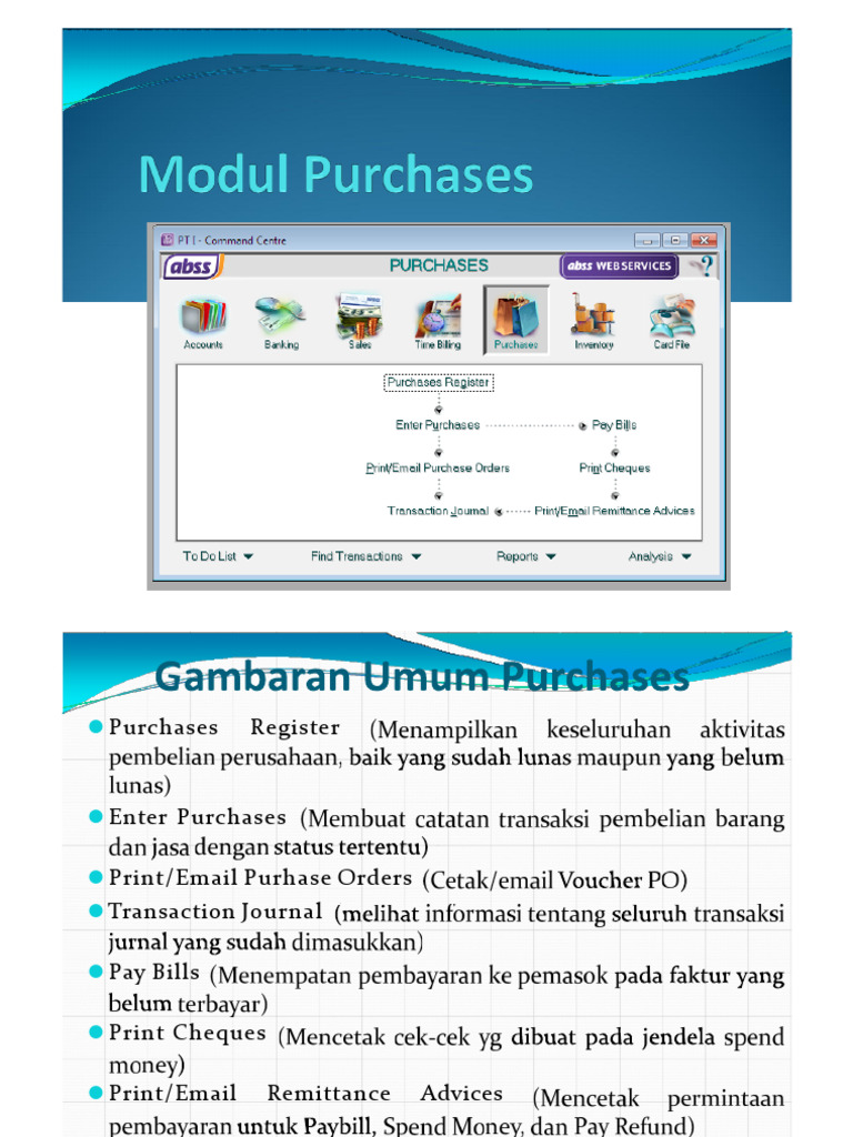 Ppt-Modul-Purchase Update | PDF | Cheque | Invoice