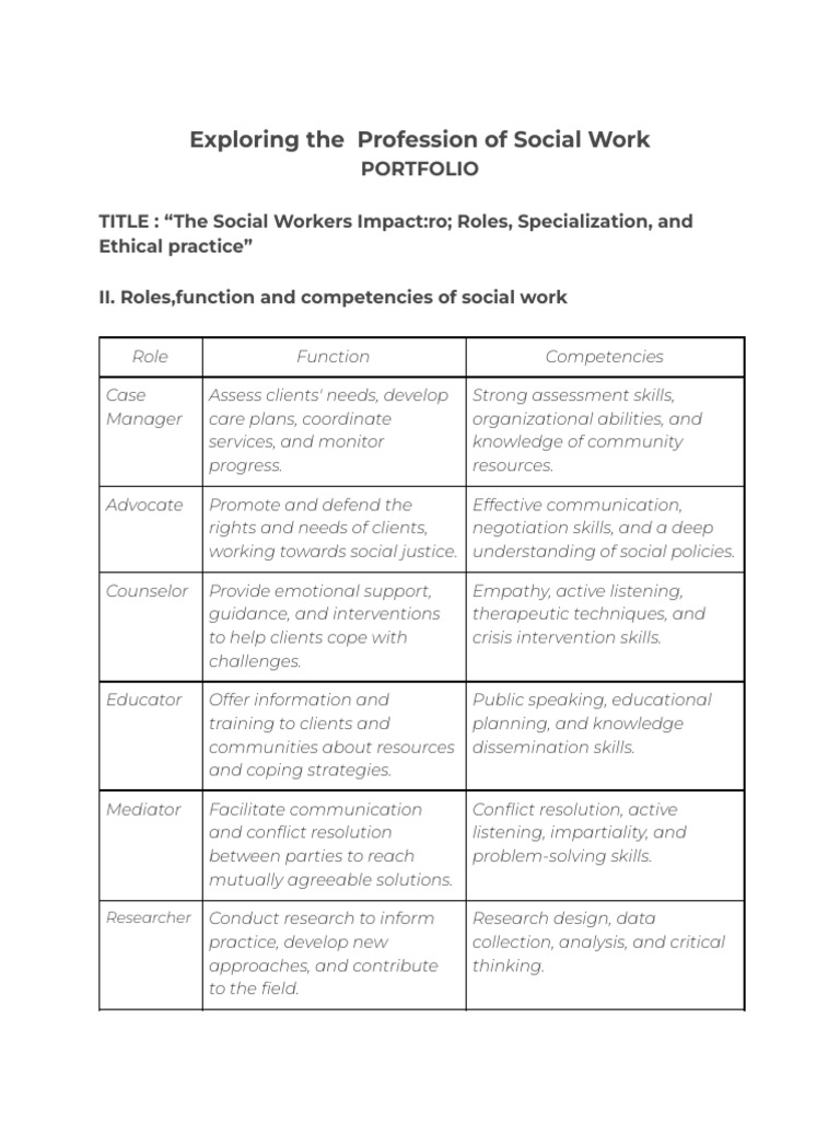 Statement of Work | PDF | Social Work | Mental Health