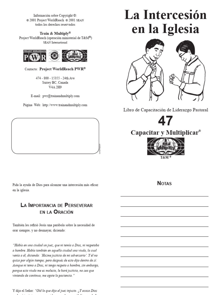 La Intercesion de La Iglesia PDF Oración Intercesión