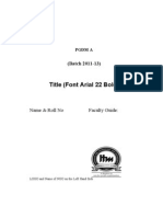 PGDM A Project Report Guidelines