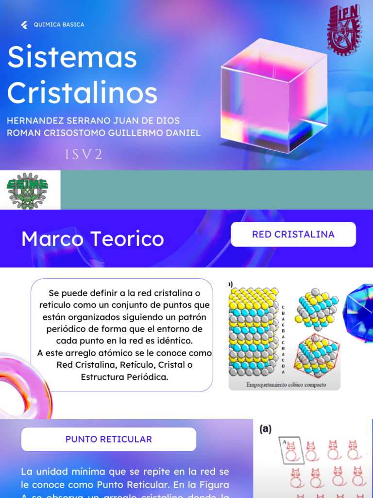 Sistemas Cristalinos en Química Básica | PDF | Estructura cristalina ...