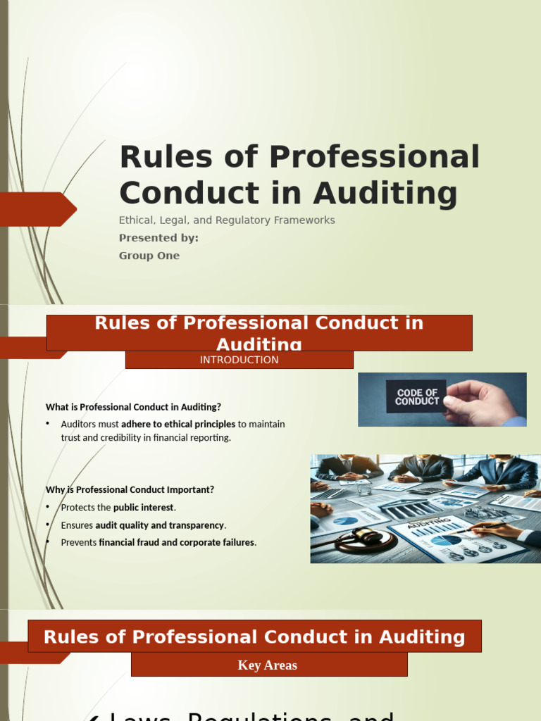 Professional Conduct Rules in Auditing | PDF | Audit | Business