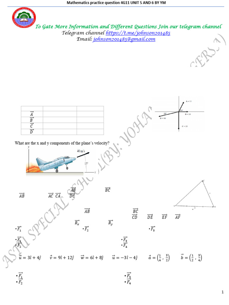 Grade 11 Vector and Transformation Questions | PDF | Line (Geometry ...