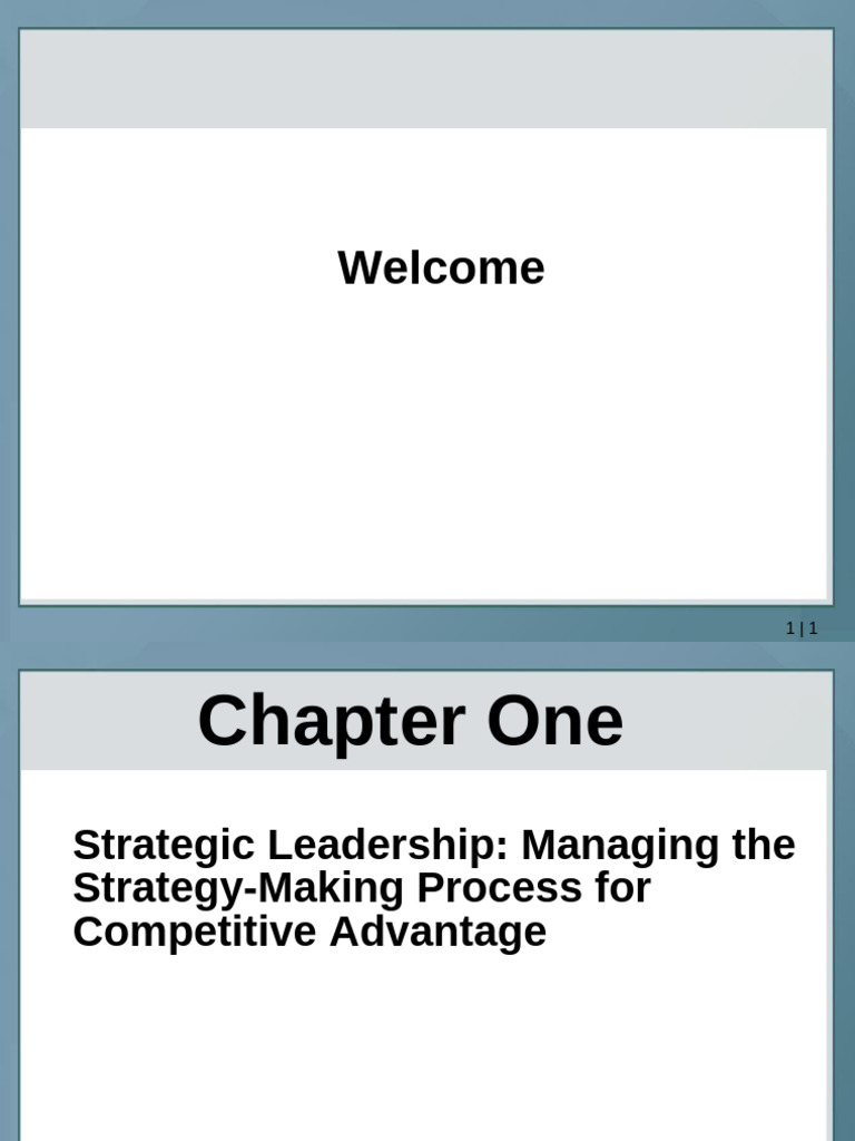 Strategic Leadership For Competitive Advantage Pdf Strategic