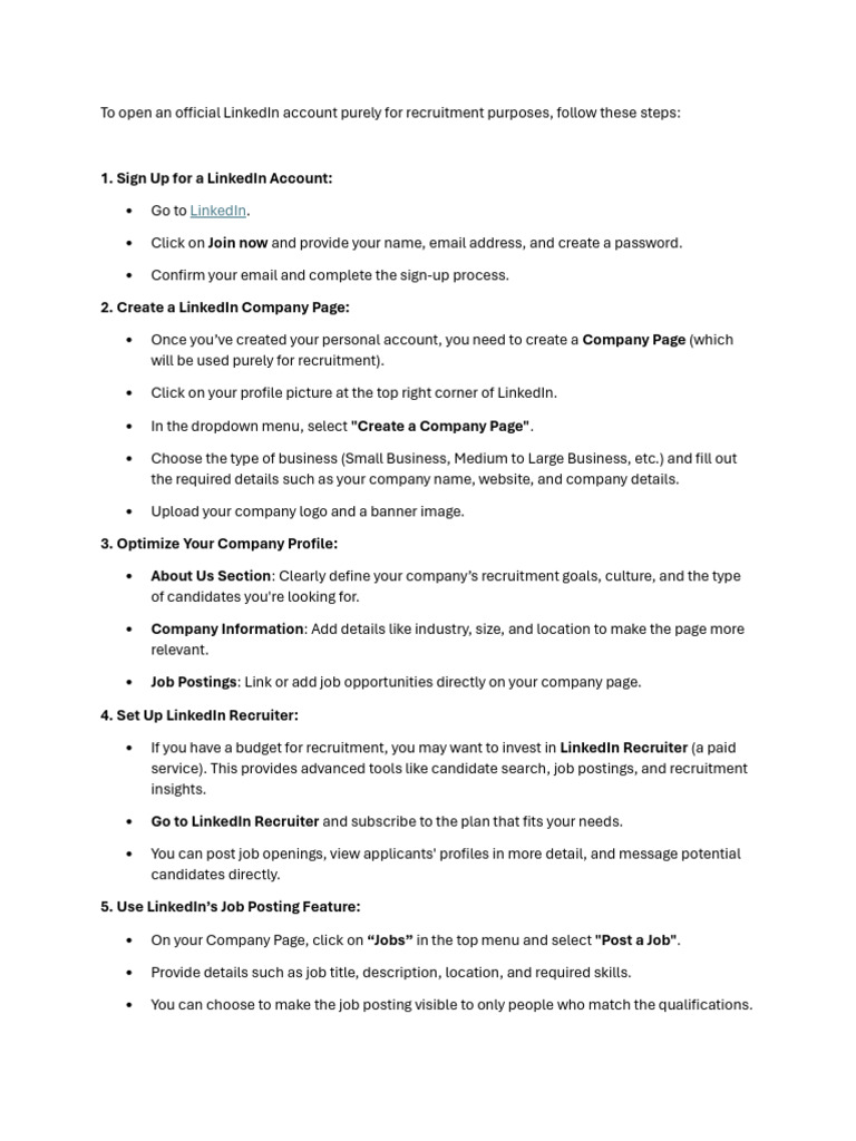 LinkedIn Recruiter Setup Guide | PDF | Linked In | Recruitment
