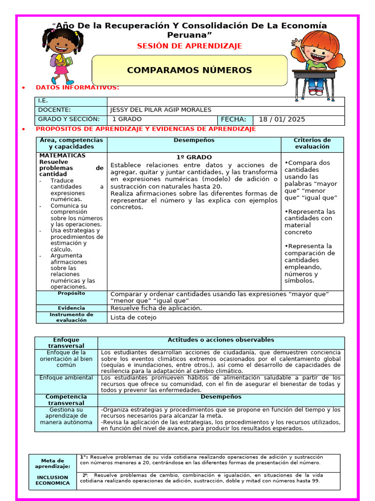 Aprendizaje de Matemáticas en 1° Grado | PDF | Aprendizaje
