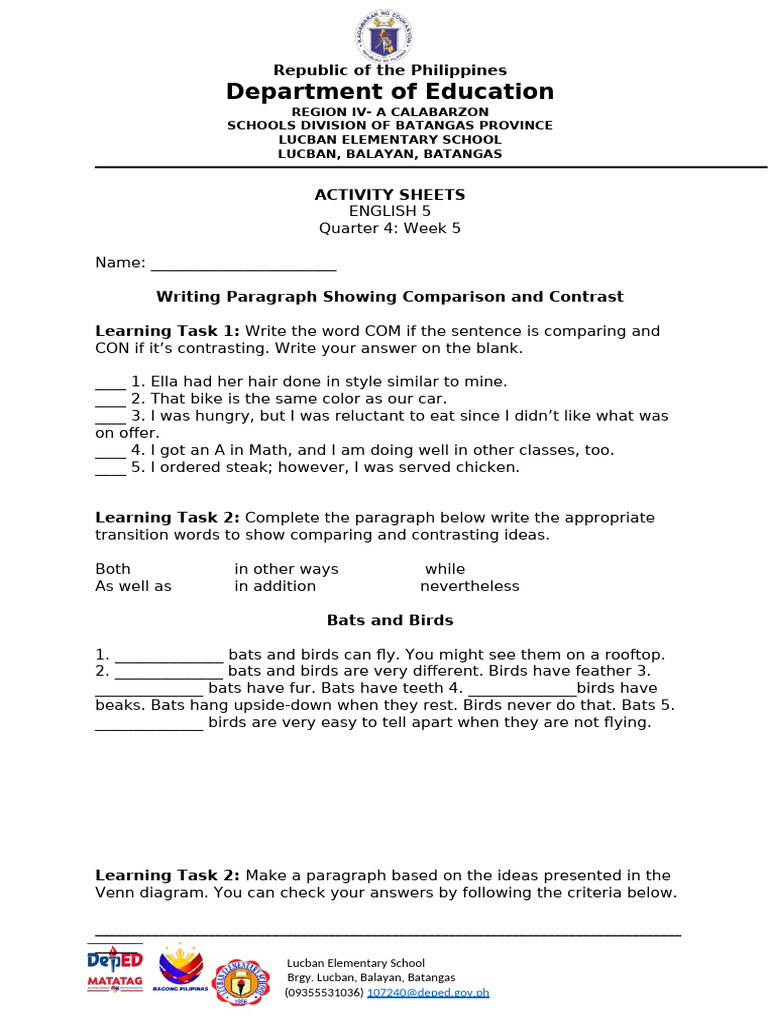 Activity Sheets | PDF