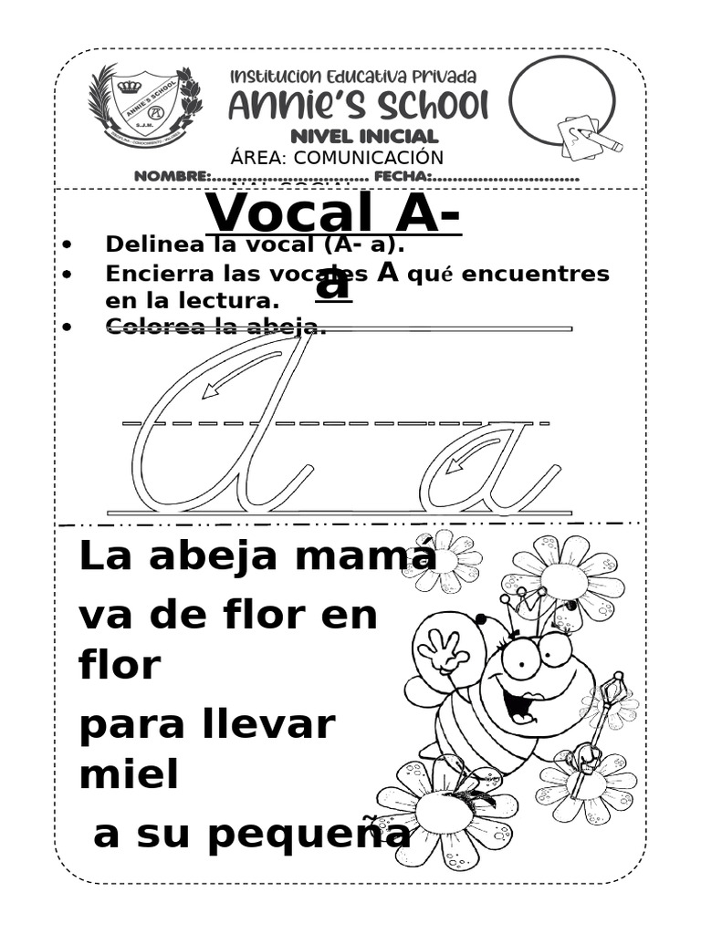 Actividades de Vocales para Niños | PDF
