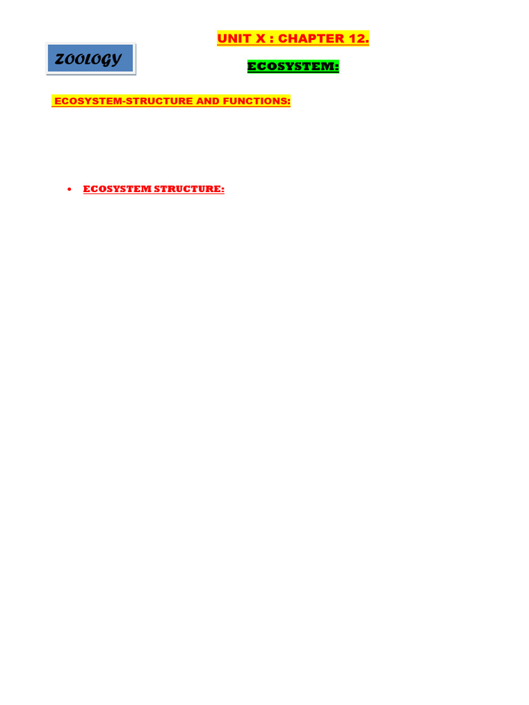 Ecosystem Structure and Functions Explained | PDF | Primary Production ...