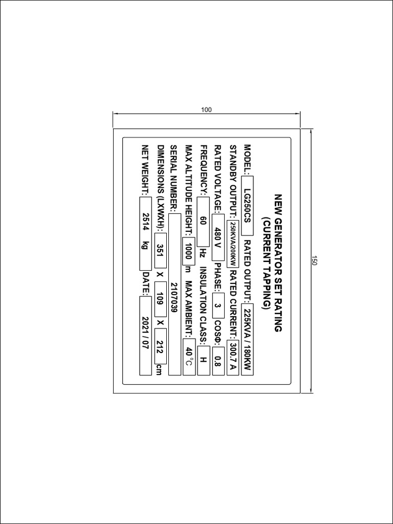 Generator Set Specifications Overview | PDF