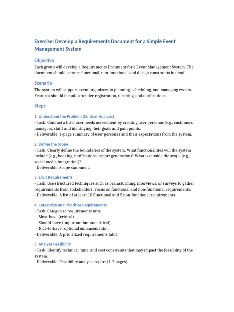 Event Management System Requirements Guide | PDF | Use Case | Human ...